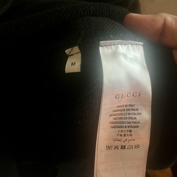 GG authentic & RARE black distressed Gucci Men’s hoodie sizeM, but can fit L. - Picture 9 of 10